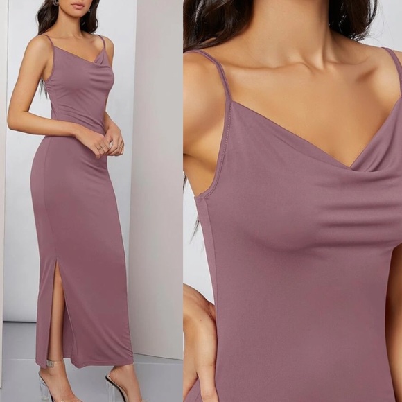 Black cowl neck cami maxi dress - Picture 10 of 12